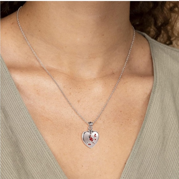 18k Cardinal Necklace or Bracelet Urn Keepsake Loved Ones Memorial Jewelry - Picture 6 of 11
